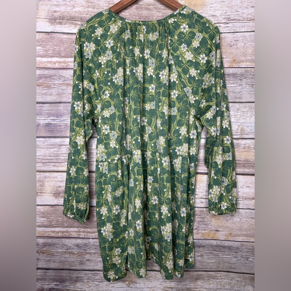 Gudrun Sjoden XL Green floral tunic top - Picture 3 of 7